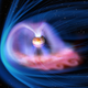 Artist’s concept of Jupiter’s magnetosphere interacting with the solar wind. Image Credit: JAXA